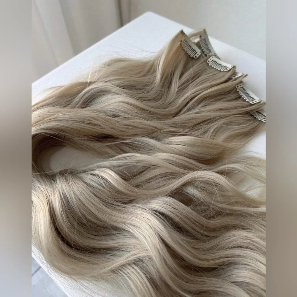 Blonde Clip-In Hair Extensions - Natural Ash Blonde